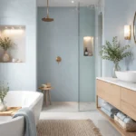 Powder Blue Jadi Warna Kamar Mandi Favorit